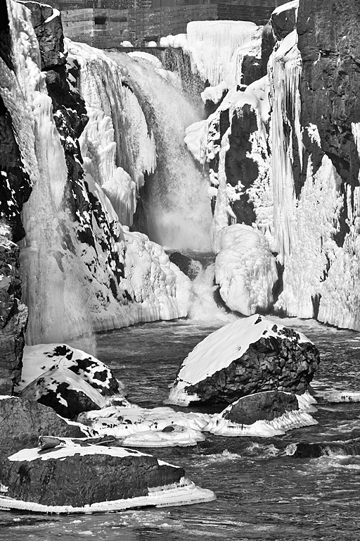 Great Falls 2014 0829 (Wintry Great Falls)(BW)   P O'Malley